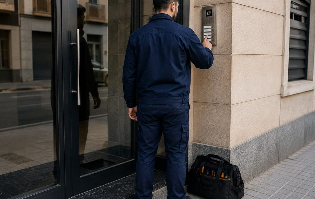 Cerrajero en Alboraia revisando una puerta de vivienda